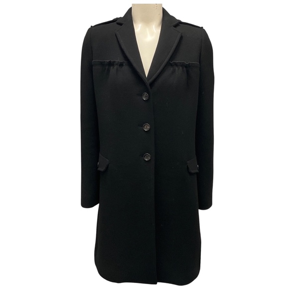 AQUILANO RIMONDI BLACK WOOL AND ANGORA COAT - Picture 1 of 5